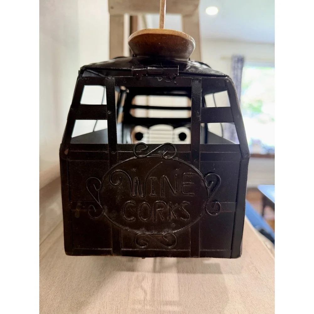 Epic Woody Cork Cage Vintage Beach Cruiser Car Wine Holder Brown Metal Surfboard